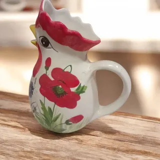 Brocca gallo vintage 1L dipinta a mano