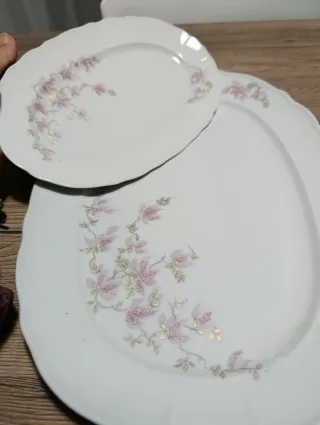 Vassoi vintage porcellana decorati