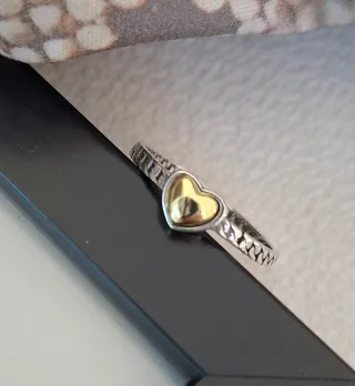 Anillo Corazón Plata Ley y Oro