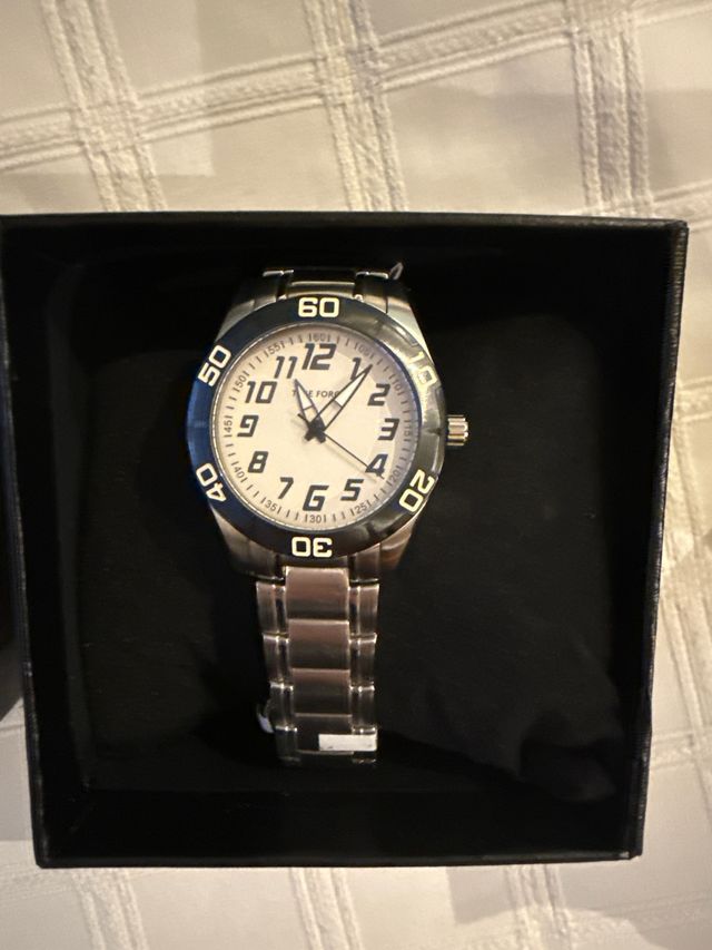 Reloj Time Force Plata y Blanco