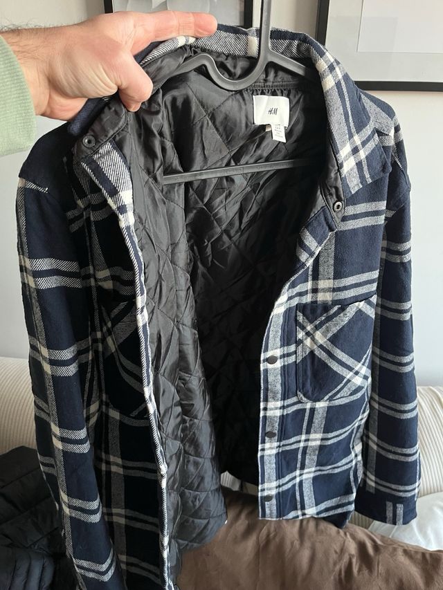 Abrigo H&M cuadros hombre