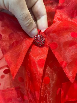 Camisa Uterqüe organza lunares roja T.M