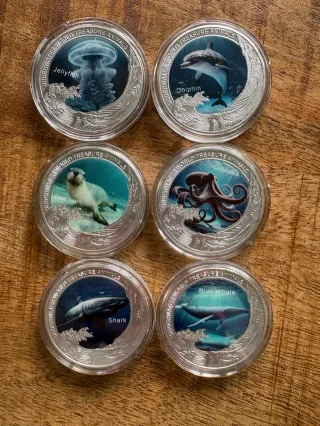 ESTUCHE 6 MONEDAS BAÑADAS EN PLATA