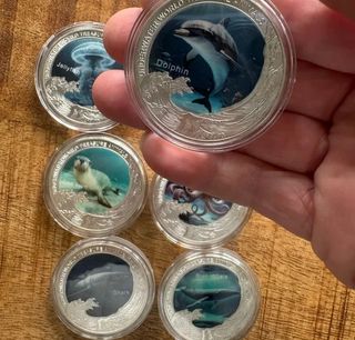 ESTUCHE 6 MONEDAS BAÑADAS EN PLATA