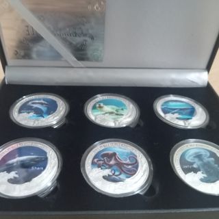 ESTUCHE 6 MONEDAS BAÑADAS EN PLATA