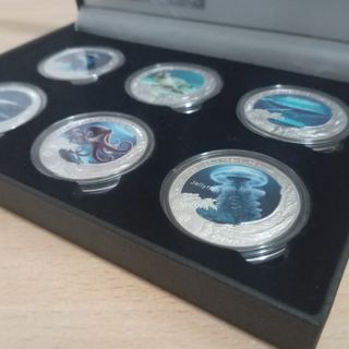 ESTUCHE 6 MONEDAS BAÑADAS EN PLATA