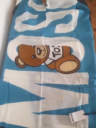 Sciarpa Moschino Teddy Bear Blu e Bianco
