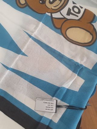 Sciarpa Moschino Teddy Bear Blu e Bianco