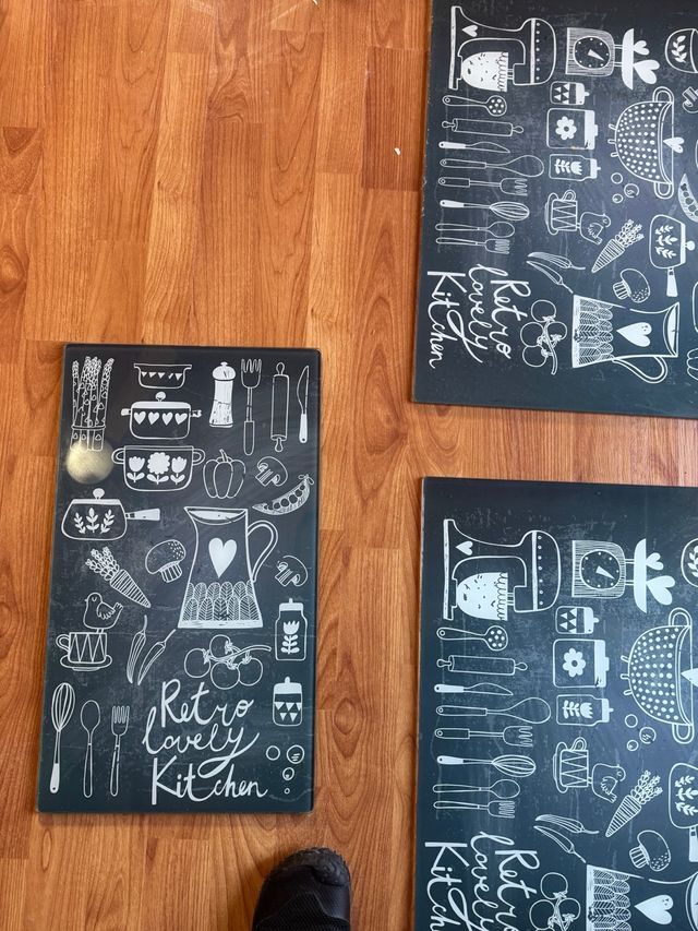 Cubre vitrocerámica de cristal. 3 piezas 2 modelos