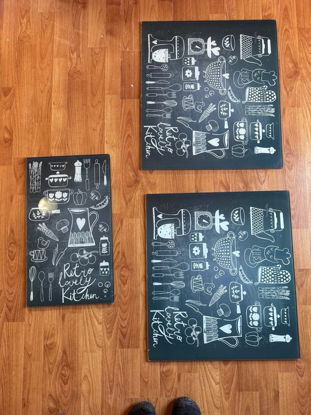 Cubre vitrocerámica de cristal. 3 piezas 2 modelos