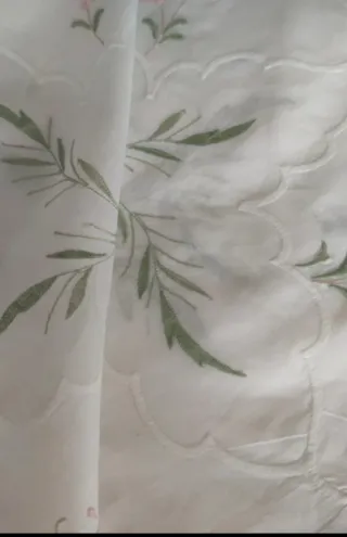 Tovaglia lino ricamata a mano rettangolare x12