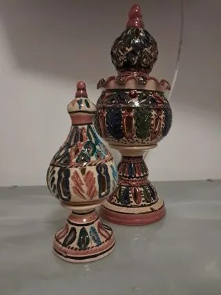 2 Portacandele etnico ceramica