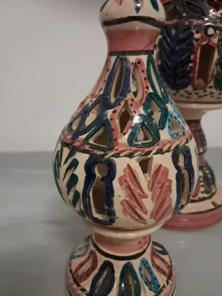 2 Portacandele etnico ceramica