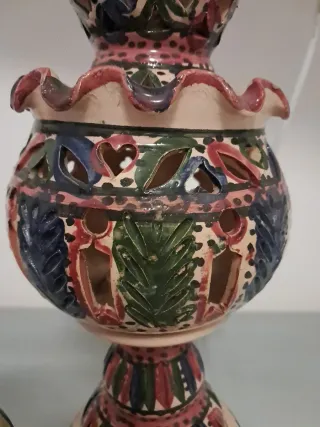 2 Portacandele etnico ceramica