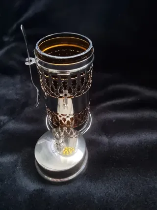 Azucarero de alpaca vintage antiguo plateado.