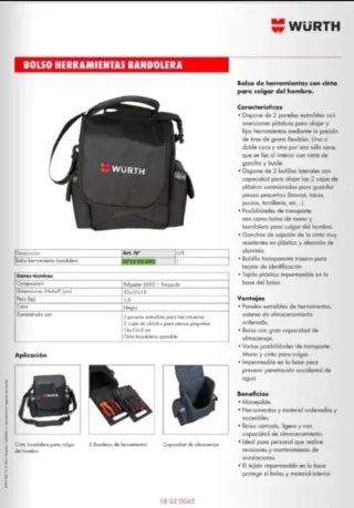 Bolsa de herramientas Wurth negra