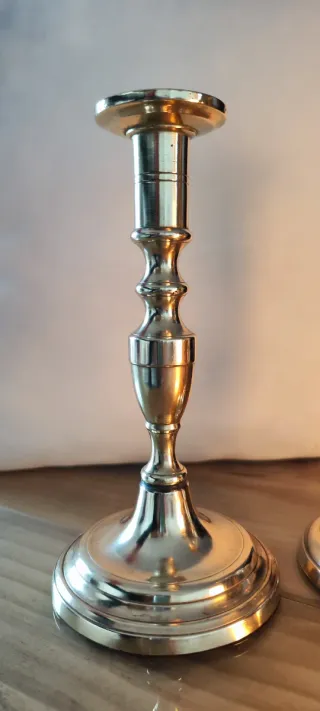 Candeleros Isabelinos Antiguos Bronce restaurado