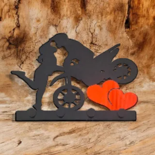 Appendiabiti O appendichiavi coppia moto cuori