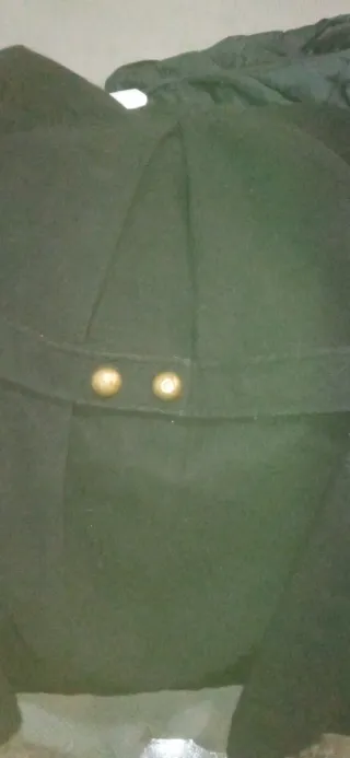 Abrigo negro mujer doble botonadura