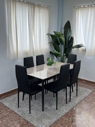 MODERNO Y ECONOMICO JUEGO DE MESA +6 SILLAS NUEVO