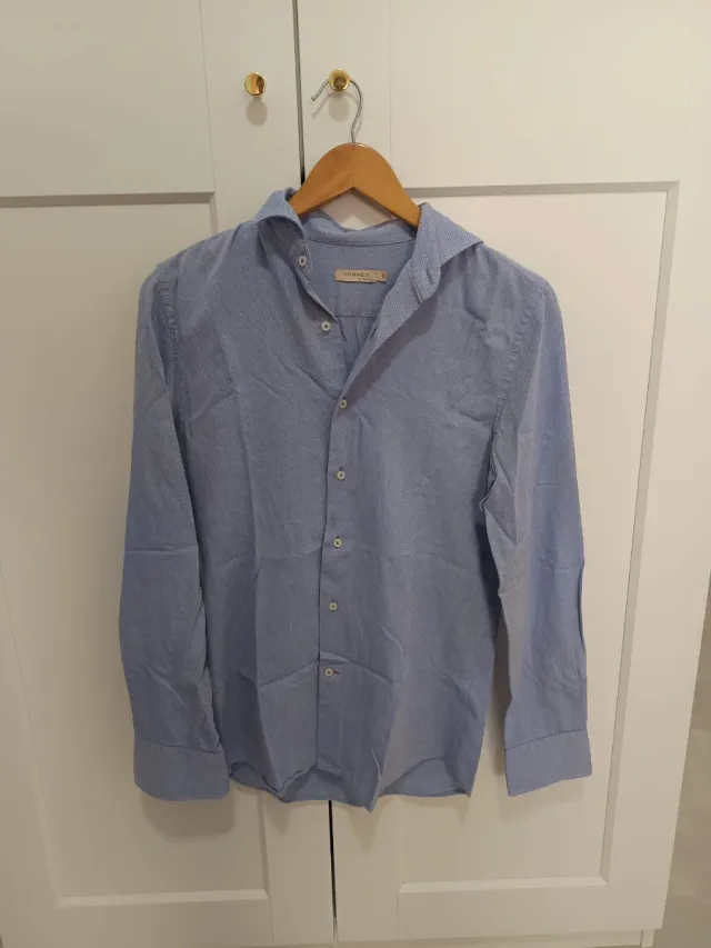 Camisa HERMES azul y blanca