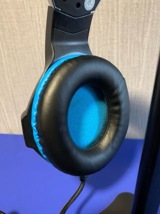 Casco Gaming Azul-Negro con Cable y LEDs