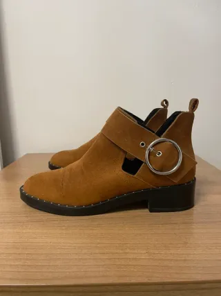 Botas Pull&Bear Ante Marrón Talla 36