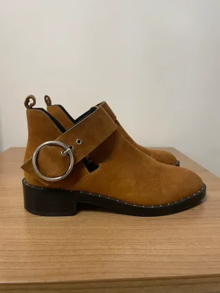 Botas Pull&Bear Ante Marrón Talla 36