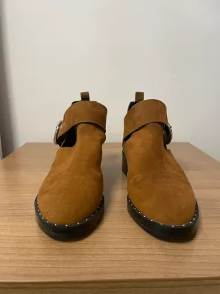 Botas Pull&Bear Ante Marrón Talla 36