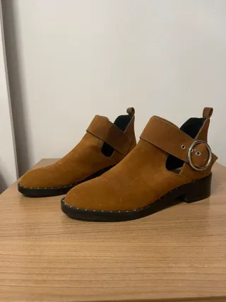Botas Pull&Bear Ante Marrón Talla 36