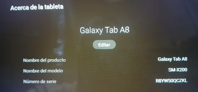 Tablet Samsung Galaxy Tab A8 Negra
