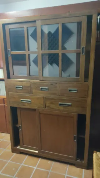 Alacena vitrina Banak madera y cristal