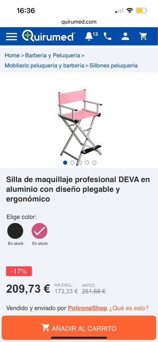 Silla Plegable Profesional Maquillaje o Director