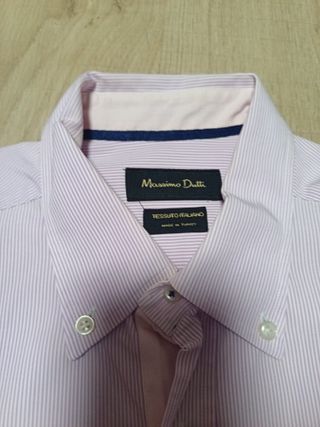 Camisa Massimo Dutti Rayas Rosa/Blanco