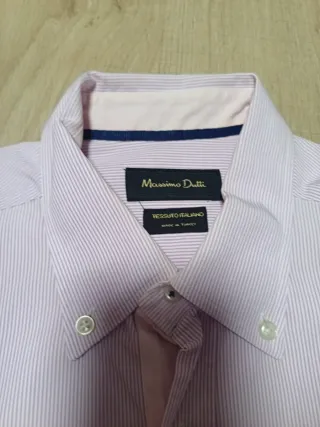 Camisa Massimo Dutti Rayas Rosa/Blanco