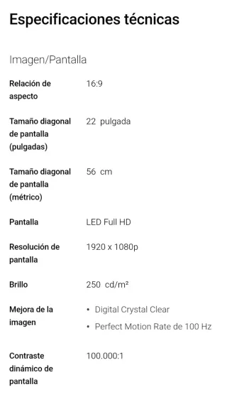 Televisor LED Philips Full HD 22 pulgadas TV