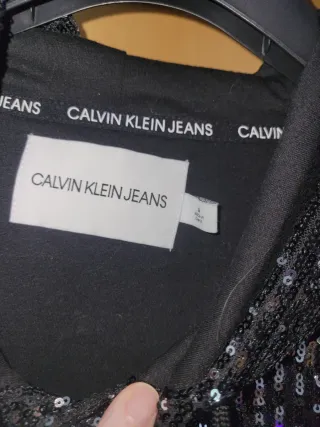 Top Lentejuelas Calvin Klein Jeans Negro/Plata