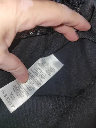 Top Lentejuelas Calvin Klein Jeans Negro/Plata