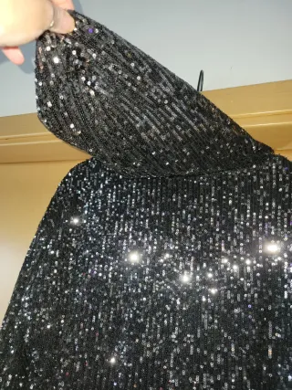 Top Lentejuelas Calvin Klein Jeans Negro/Plata