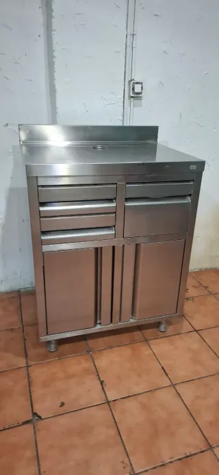 Mueble cafetero acero inoxidable
