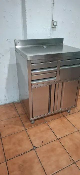 Mueble cafetero acero inoxidable