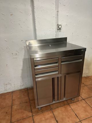 Mueble cafetero industrial acero inoxidable
