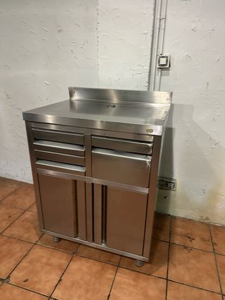 Mueble cafetero industrial acero inoxidable