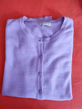 Cardigan cuello redondo Viriato morado