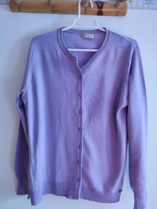 Cardigan cuello redondo Viriato morado