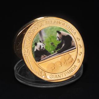 PANDA 5 MONEDAS CONMEMORATIVAS DE 40 MM
