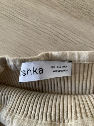 Vestido Bershka Beige Tubo Largo