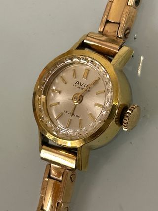 Orologio Avia donna vintage laminato oro giallo