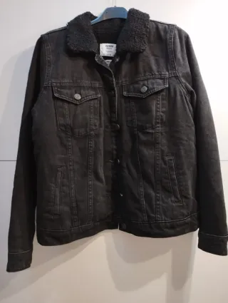 Cazadora vaquera negra borreguito