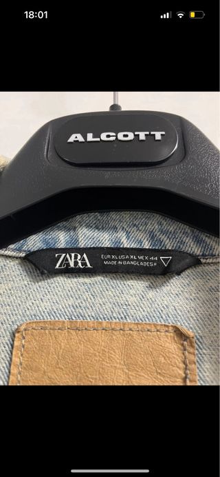 Giacchetto di jeans Zara denim blu taglia XL
